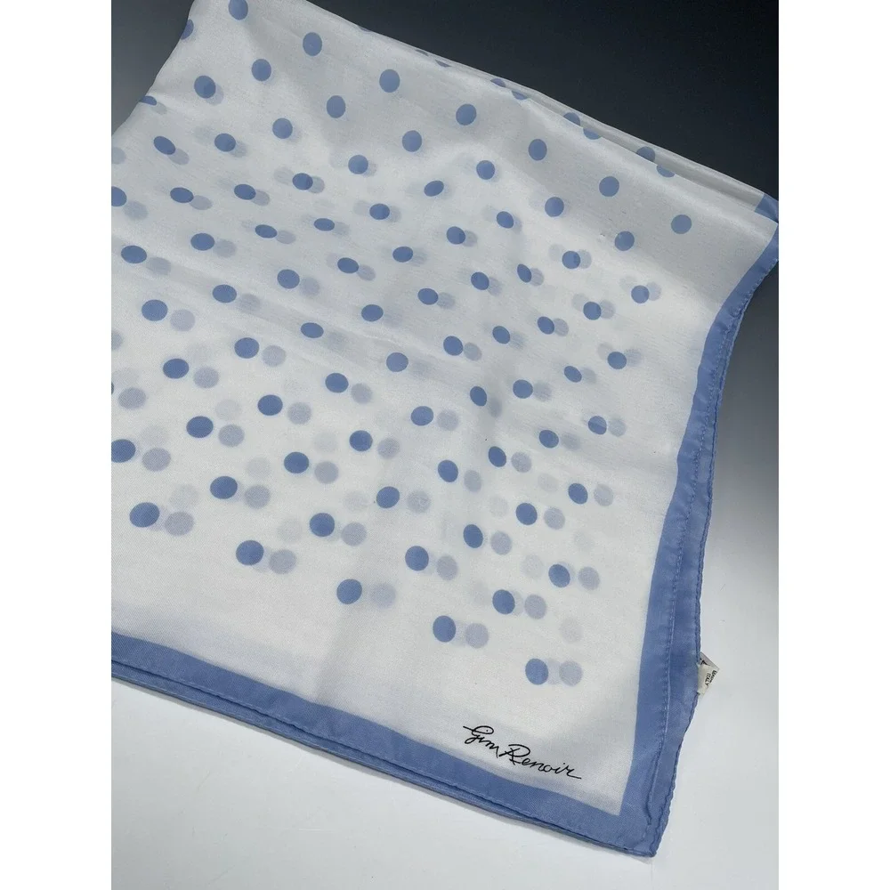 Vintage Jim Renoir Scarf Handkerchief Hankie Polka‎ Dots Italy